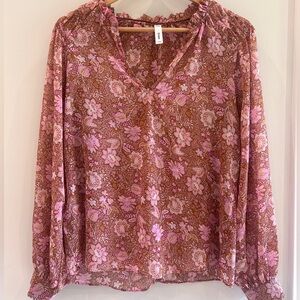 Mango floral pattern blouse
